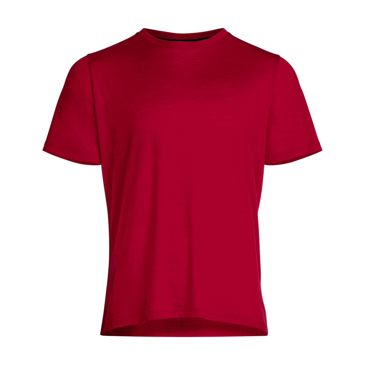 North Outdoor Liam merino-t-shirt för herr i karminröd mulesing-fri merinoull. Designad i Finland. -