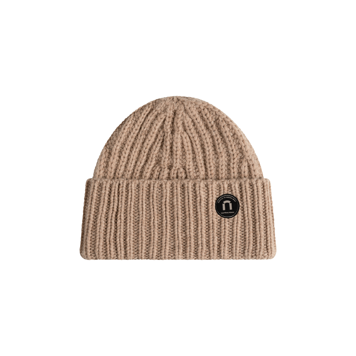 North Outdoor Kaisla merinomuts in de kleur latte, mulesing-vrij merinowol. Gemaakt in Finland. -