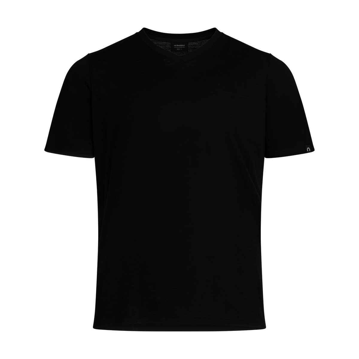 North Outdoor Leon merino T-shirt M in de kleur Zwart, mulesing-vrij merinowol. Ontworpen in Finland. - 