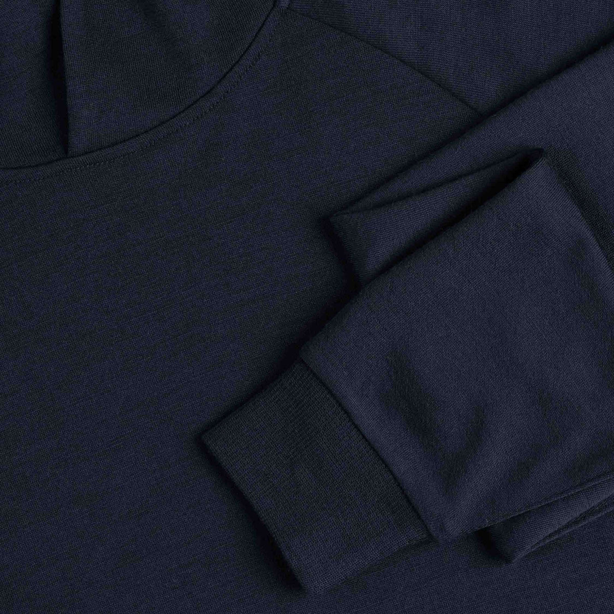 North Outdoor All day 260 Men's merino hoodie in indigo blue, mulesing-free merino wool. Designed in Finland. - 