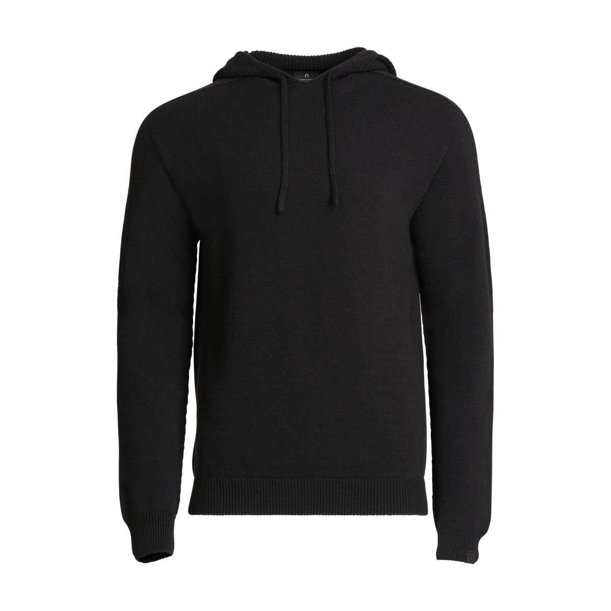 North Outdoor Felpa con cappuccio in maglia di merino Koski da uomo nel colore nero carbone, Lana merino mulesing-free. Prodotta in Finlandia. - 