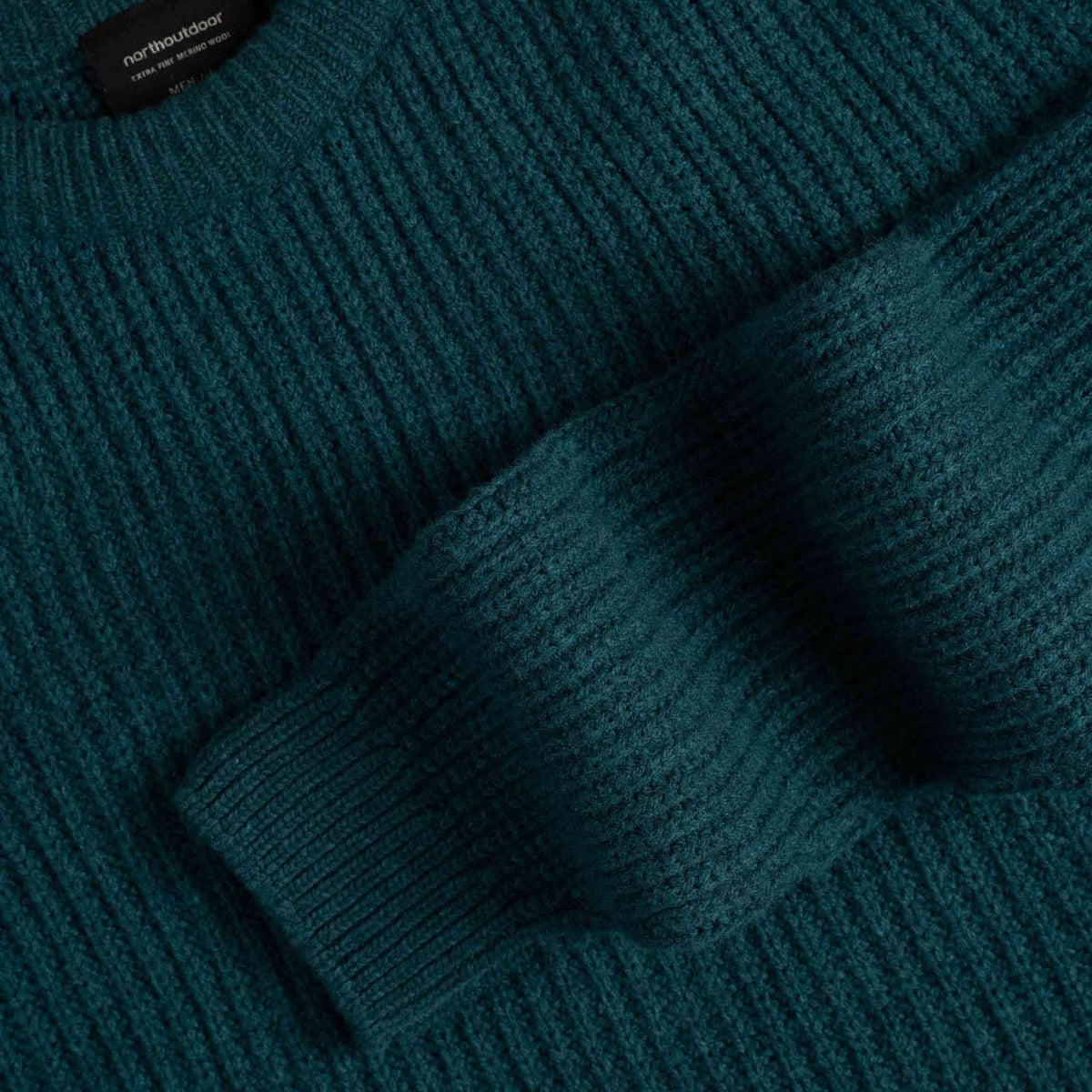 North Outdoor Maglione in maglia di merino Honka da uomo nel colore pavone Blu, mulesing-free Lana merino. Progettato in Finlandia. - 