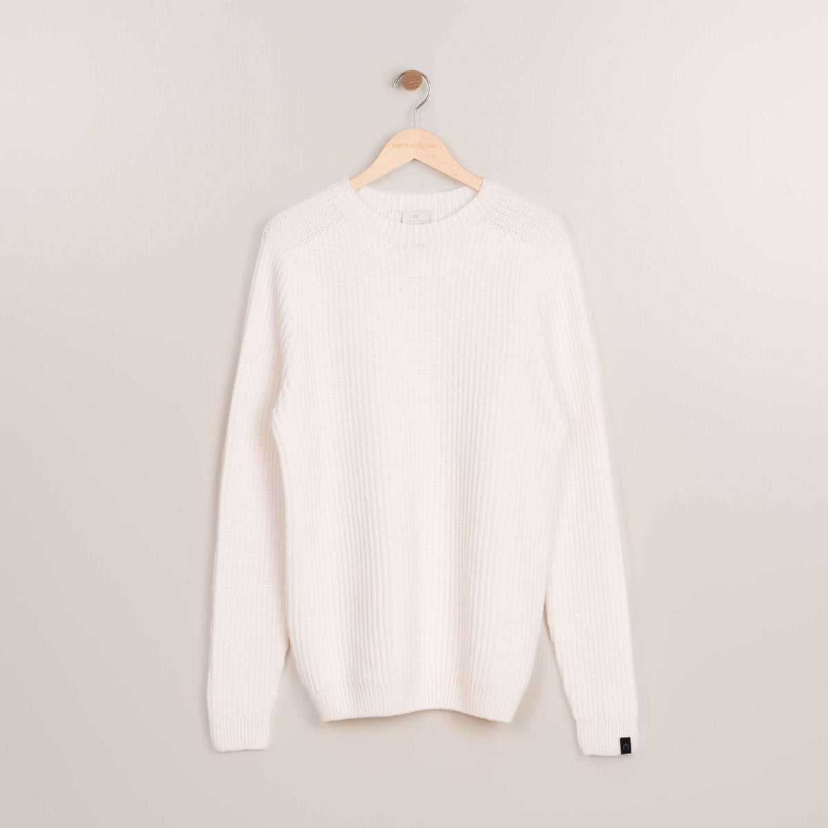 North Outdoor Maglione in maglia di merino Honka da uomo nel colore bianco neve, senza mulesing Lana merino. Prodotto in Finlandia. - 