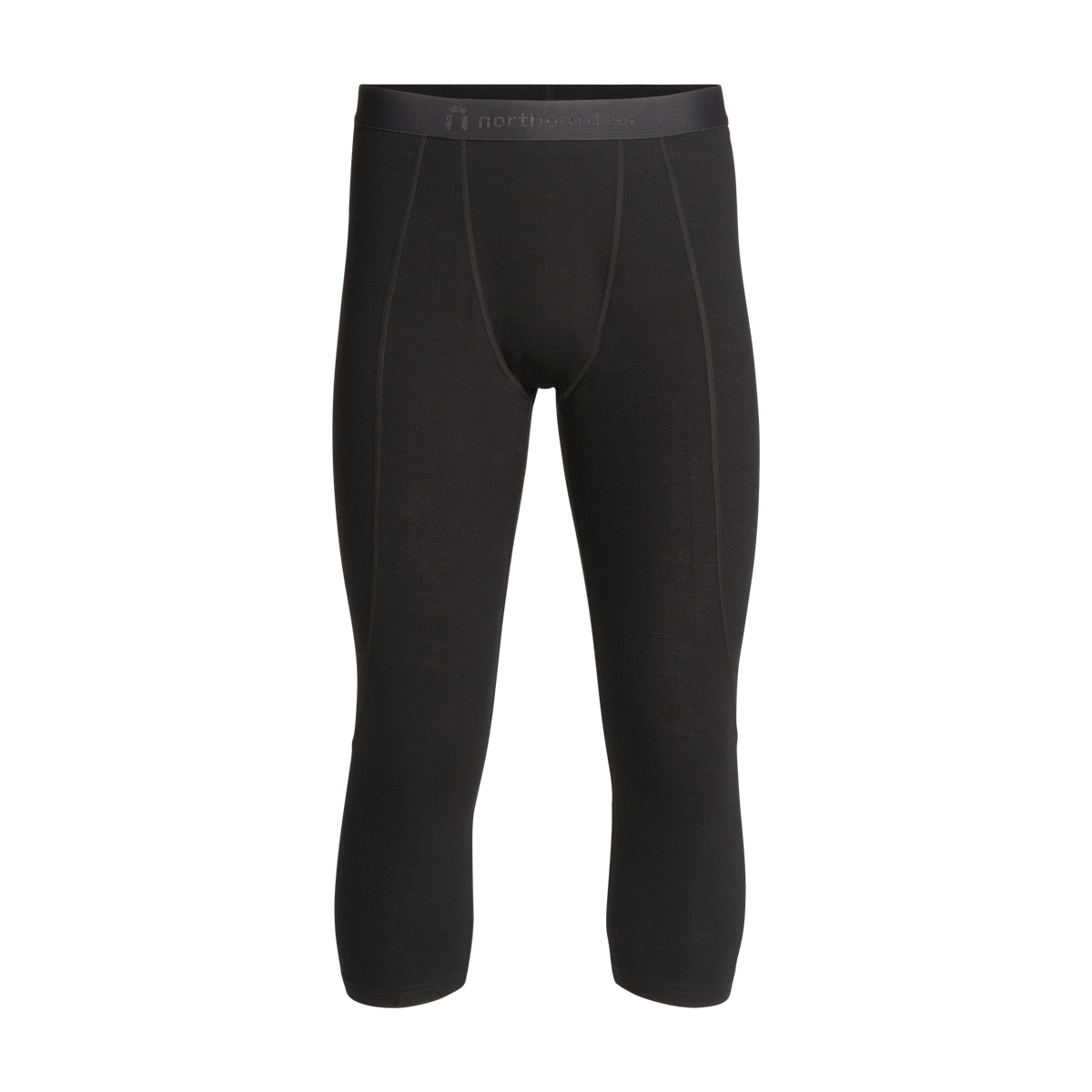 North Outdoor Pantalon 3/4 en mérinos de base couche Motion 150 homme en couleur Noir, sans mulesing Laine mérinos. Conçu en Finlande. Parfait pour le multicouche technique. - 