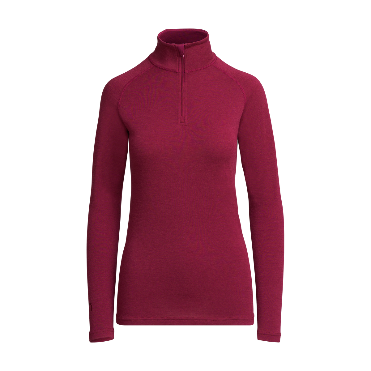 North Outdoor Maglia intima in merino Sensitive 225 da donna con collo alto e zip, nel colore rubino, senza mulesing Lana merino. Progettata in Finlandia. Perfetta per il layering tecnico. - 
