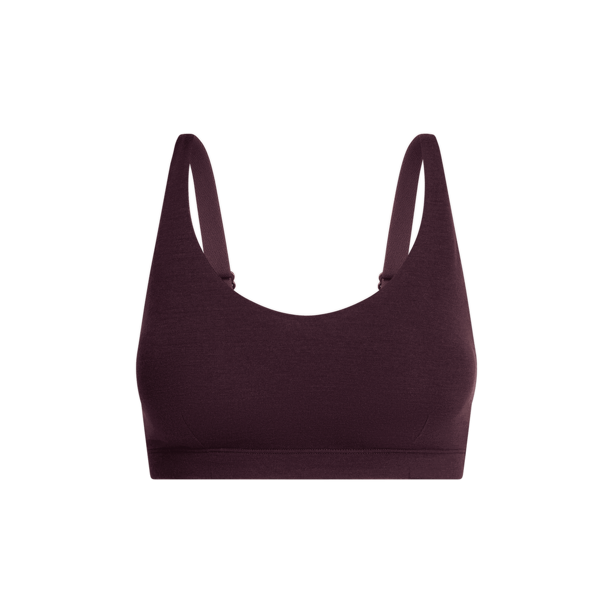 North Outdoor Mona merino-bralettetopp för dam i aubergine, mulesing-fri merinoull. Designad i Finland. - 