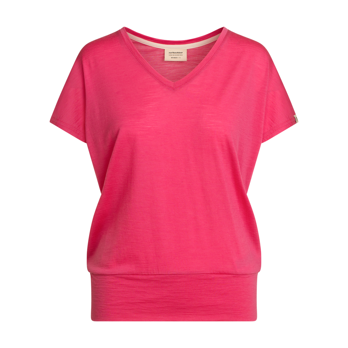 North Outdoor Eva merino-t-shirt för dam i rosa mulesing-fri merinoull. Designad i Finland. - 