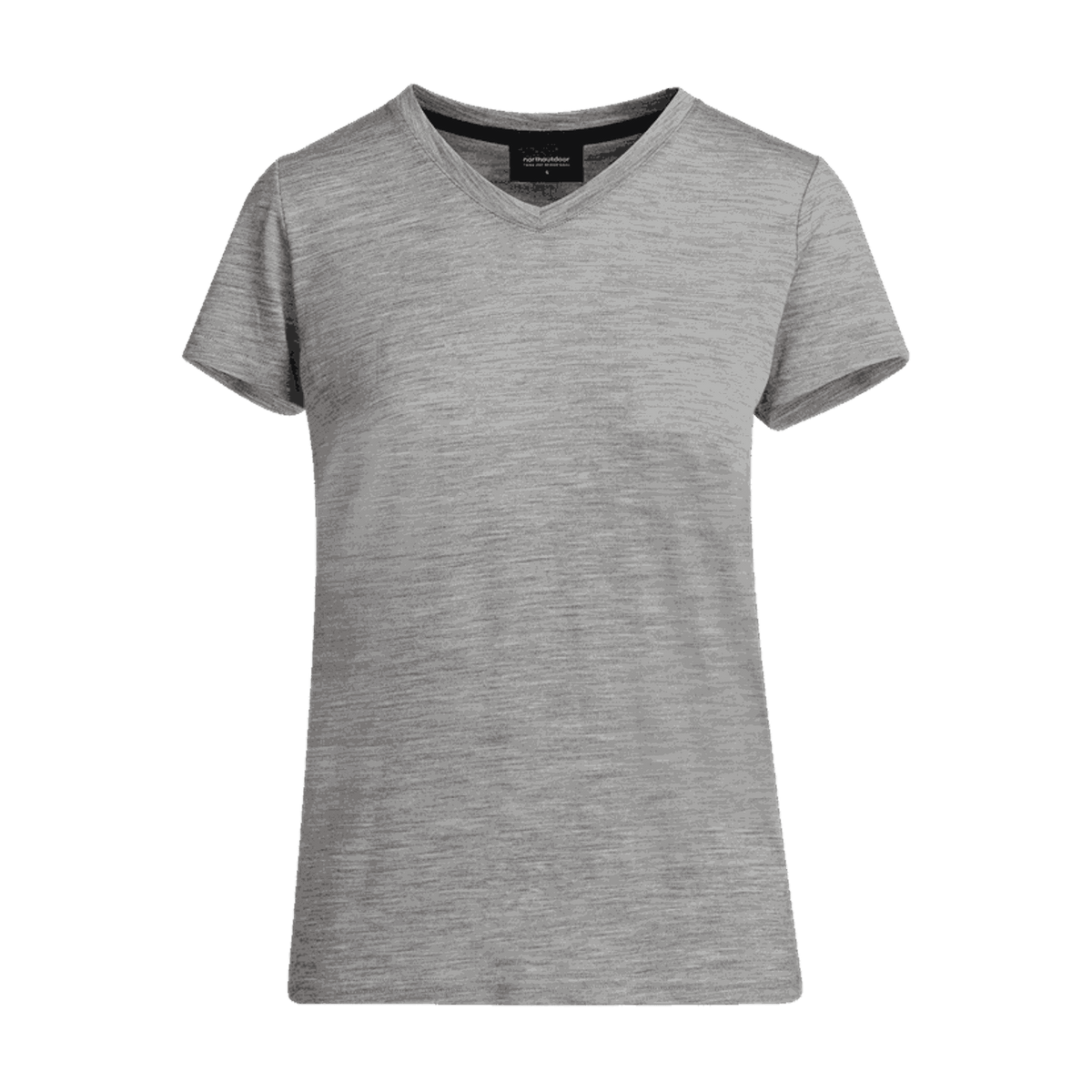 North Outdoor Elea women's merino t-shirt in heathered medium grey mulesing-free merino wool. Designed in Finland. - 