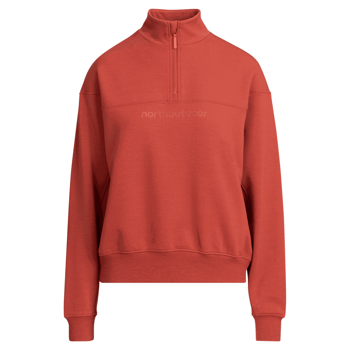 North Outdoor Maglia in merino con zip All day 250 da donna Freja nel colore terracotta, mulesing-free Lana merino. Progettata in Finlandia. - 