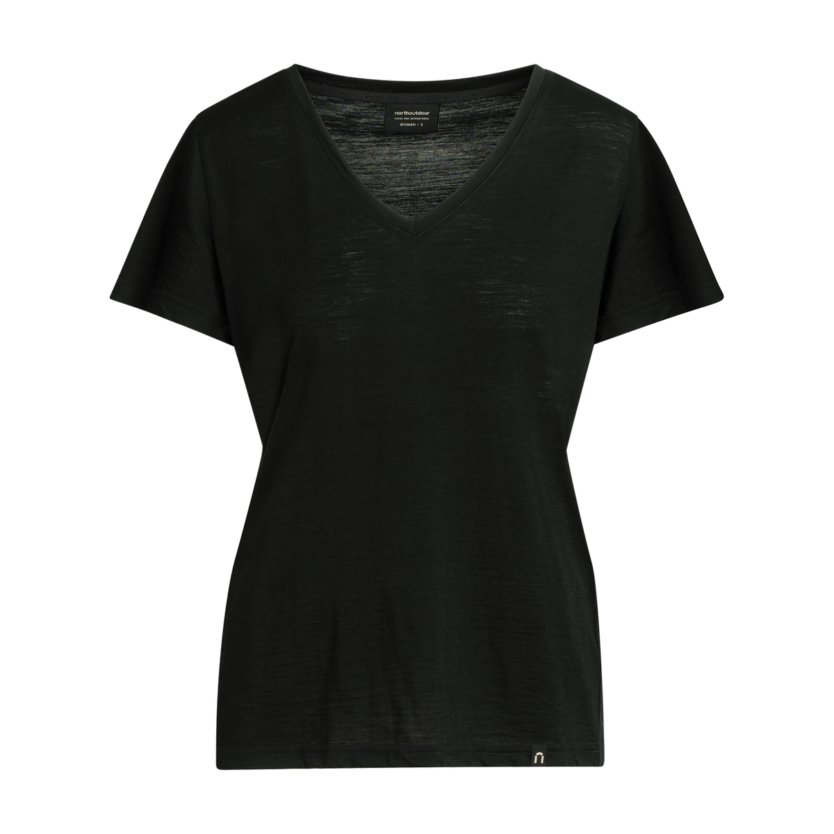 North Outdoor Ava merino T-paita W värissä musta, mulesing-vapaa merinovilla. Suunniteltu Suomessa. - 