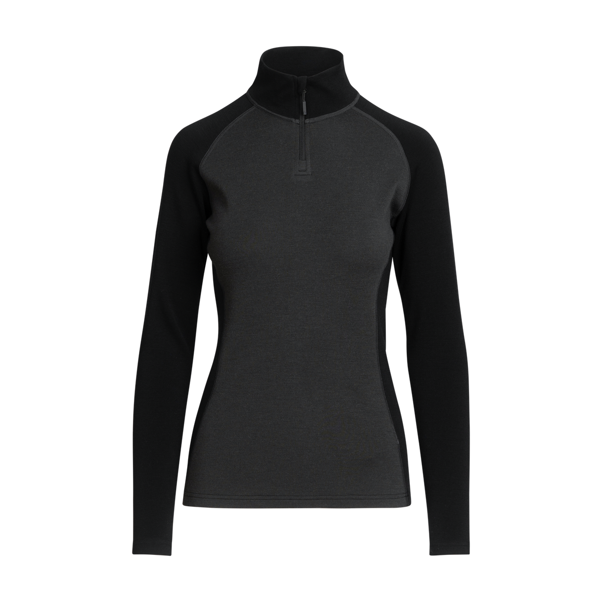 North Outdoor Arctic 260 women's base layer merino zip polo in granite grey mulesing-free merino wool. Designed in Finland. Perfect for technical layering. - 