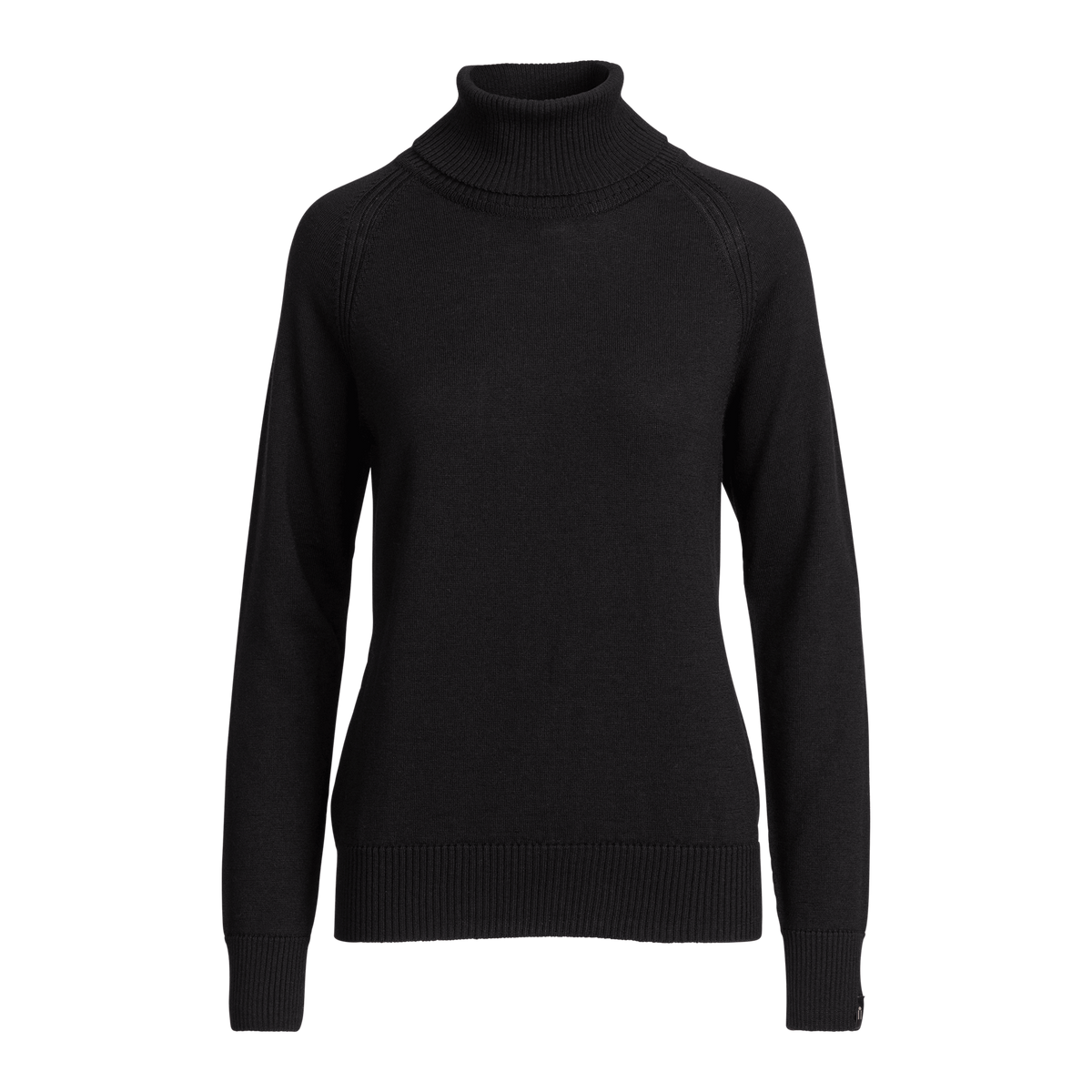 North Outdoor Halla Damen-Strickpullover in Kohleschwarz, mulesingfreie Merinowolle. Hergestellt in Finnland -