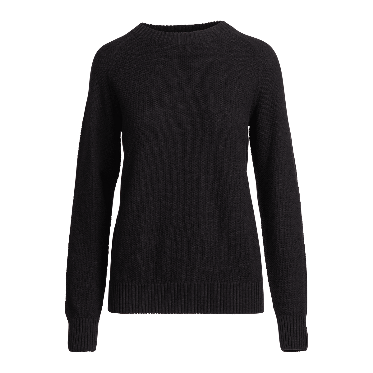 North Outdoor Kuohu Damen-Strickpullover in Kohleschwarz, mulesingfreie Merinowolle. Hergestellt in Finnland -