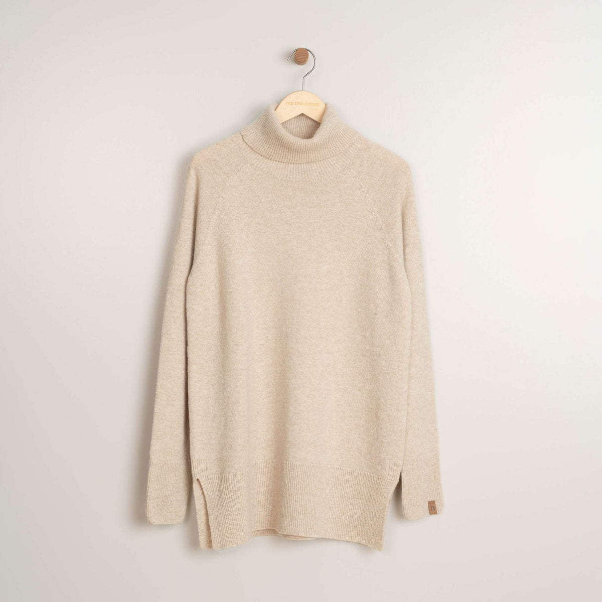 North Outdoor Maglione in maglia di merino Tunturi da donna nel colore mandorla, senza mulesing Lana merino. Prodotto in Finlandia. - 