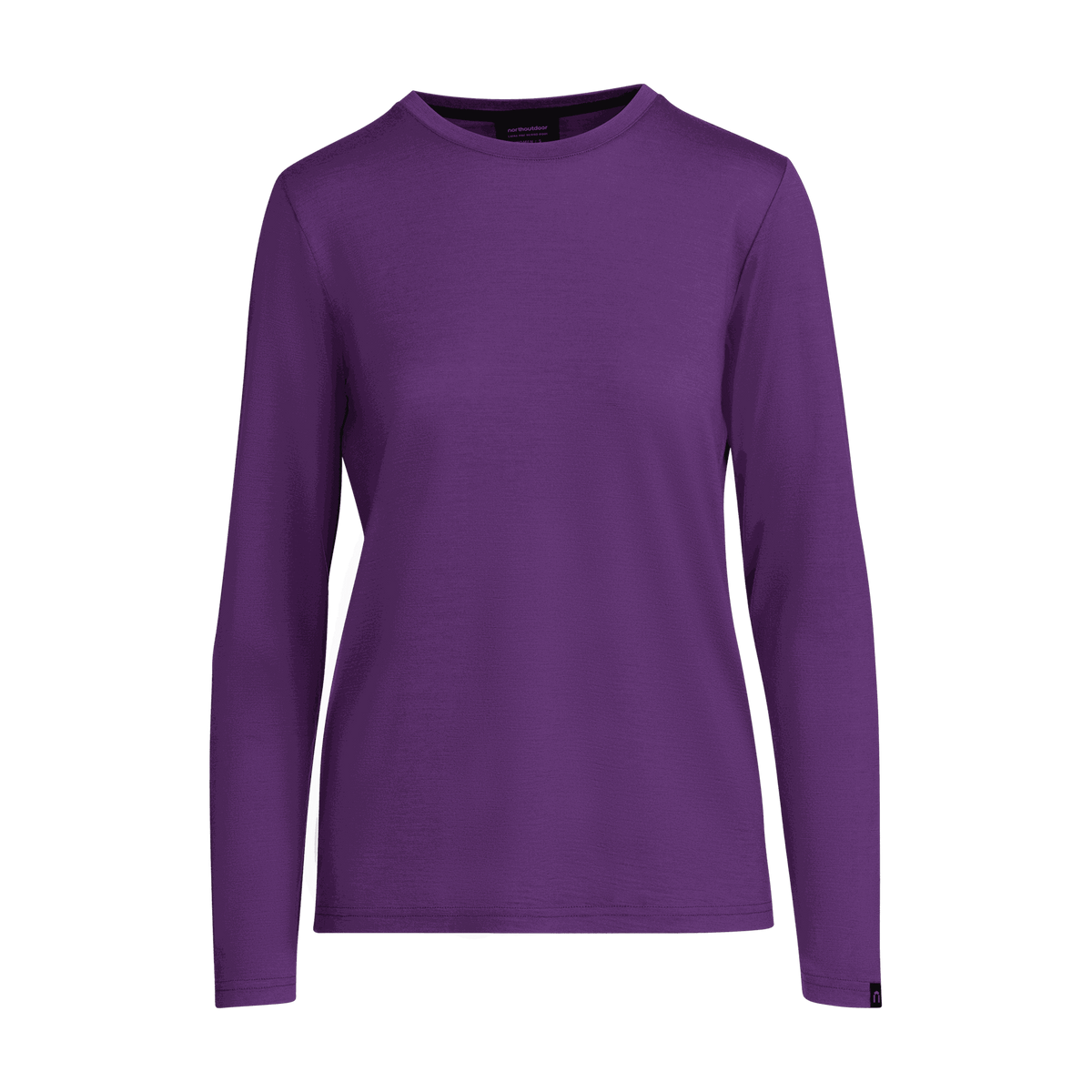 North Outdoor Julia naisten pitkähihainen merino T-paita värissä violetti, mulesing-vapaa merinovilla. Suunniteltu Suomessa. - 