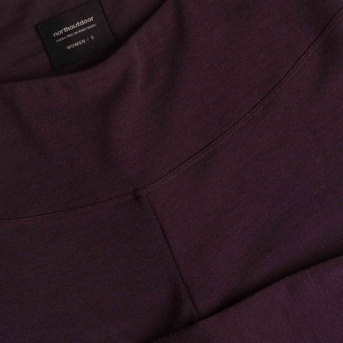 North Outdoor Ariel Damen-Merino-Leggings in Aubergine, mulesingfreie Merinowolle. Entworfen in Finnland. - 