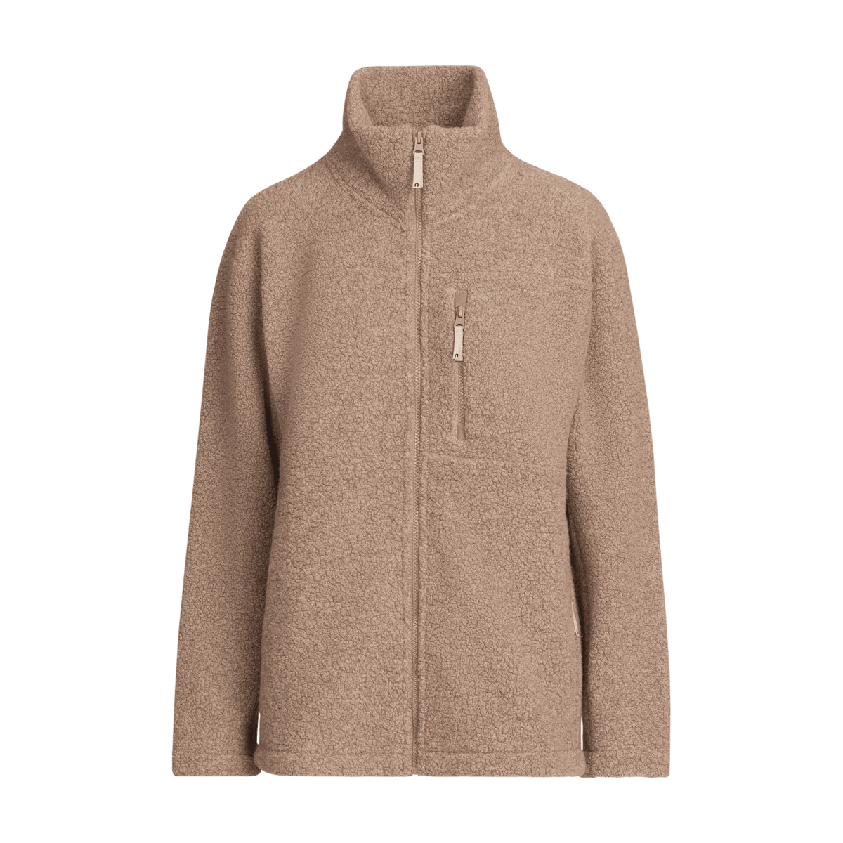 North Outdoor Veste en laine polaire Zelda pour femme, couleur latte. Conçue en Finlande. -