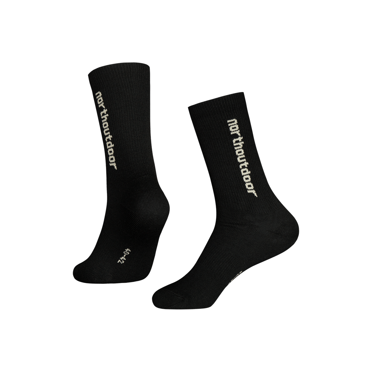 North Outdoor All day merinotennissukat logo värissä musta, mulesing-vapaa merinovilla. Suunniteltu Suomessa. - 