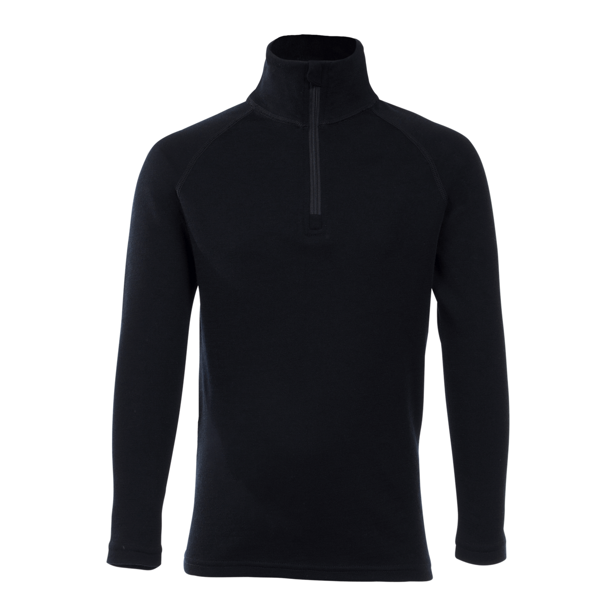 North Outdoor Sensitive 225 sous-couche en mérinos col roulé zippé JR en couleur Noir, sans mulesing Laine mérinos. Conçu en Finlande. Parfait pour la superposition technique. - 