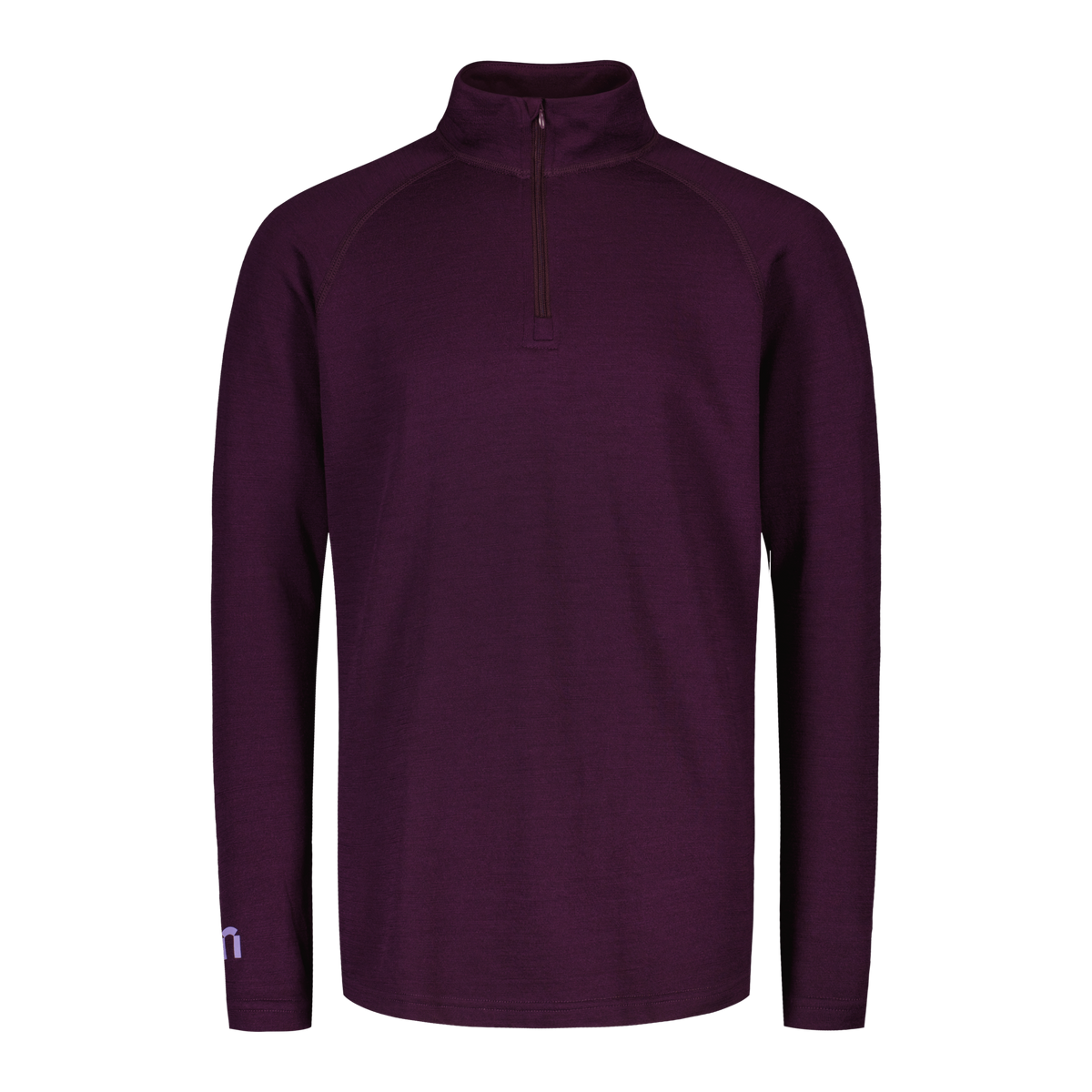 North Outdoor Sensitive 225 aluskerroksen merino vetoketjupoolo JR värissä luumu, mulesing-vapaa merinovilla. Suunniteltu Suomessa. Täydellinen tekniseen kerrospukeutumiseen. - 