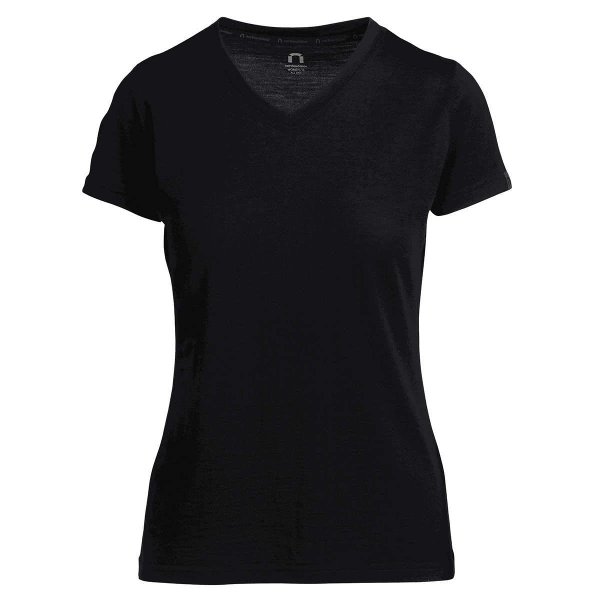 North Outdoor All day 150 figurnära merino-t-shirt för dam i svart mulesing-fri merinoull. Designad i Finland. - 